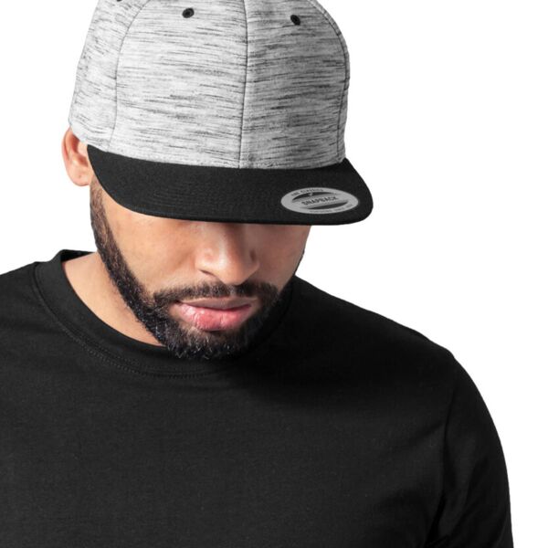 Stripes melange crown snapback (6089SC) Thumbnail